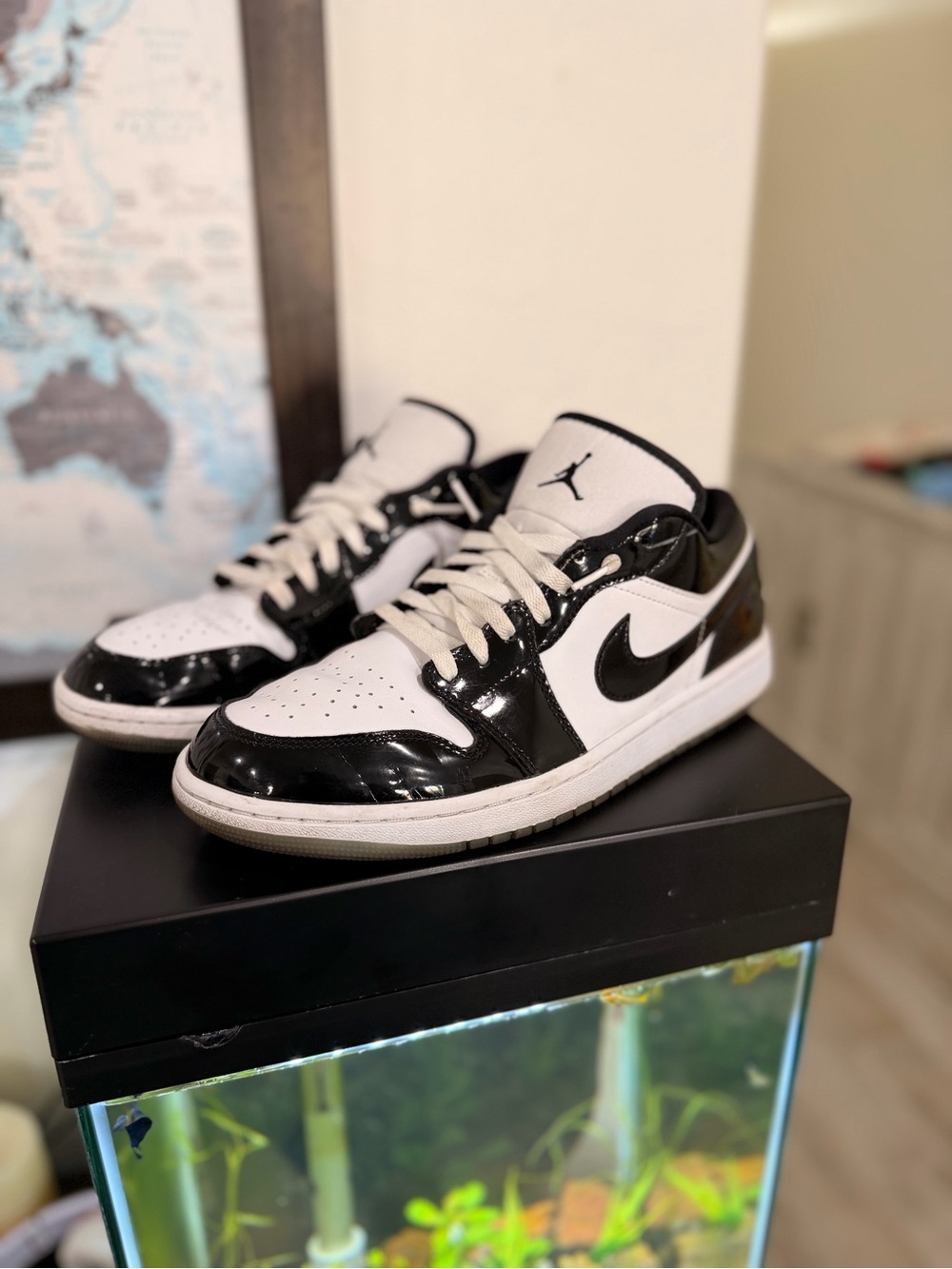 Nike Air Jordan 1 Low Patent Black/White Men’s Sneakers